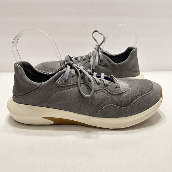 Olukai Kōheo Charcoal Gray Leather Lace Up Sneaker Casual Men's Size 9.5 NEW